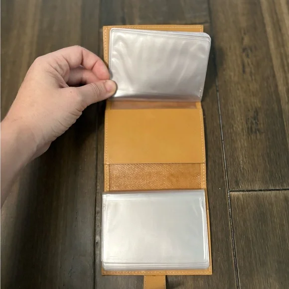 Vintage Fendi G-11749 Black & Tan Striped Photo Wallet Designer - Picture 6 of 11